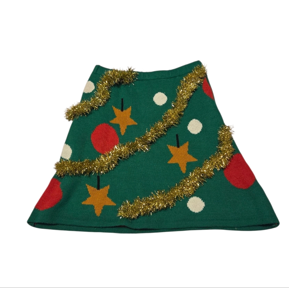 Derek Heart Tinsel Christmas Tree Novelty Skirt